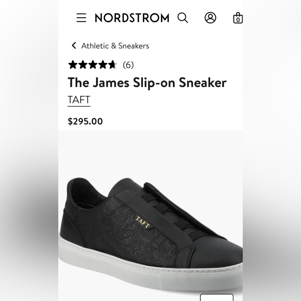 Taft Black Embossed Leather Slip-On Sneaker 👟 NWOT Made In Italy 🇮🇹